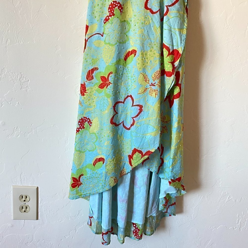 ModCloth Lift Your Wings Wrap Dress Sea Blue Floral - Picture 5 of 12
